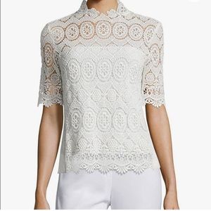 ELIE TAHARI lacy blouse XS